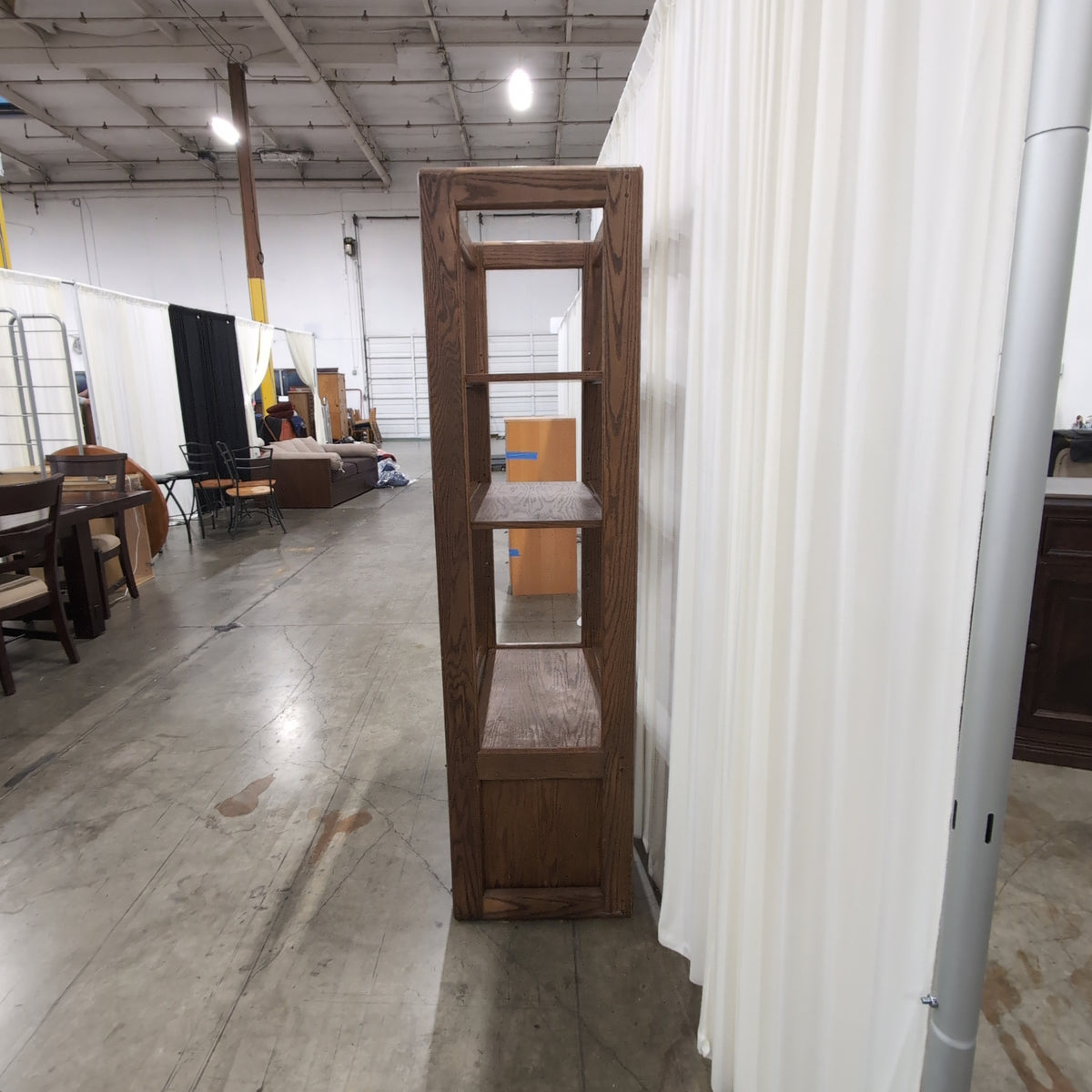 Medium Brown Ladder Style Bookcase in Wood