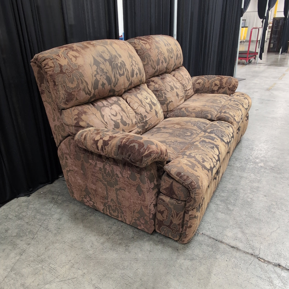 Brown Patterned Reclining Couch