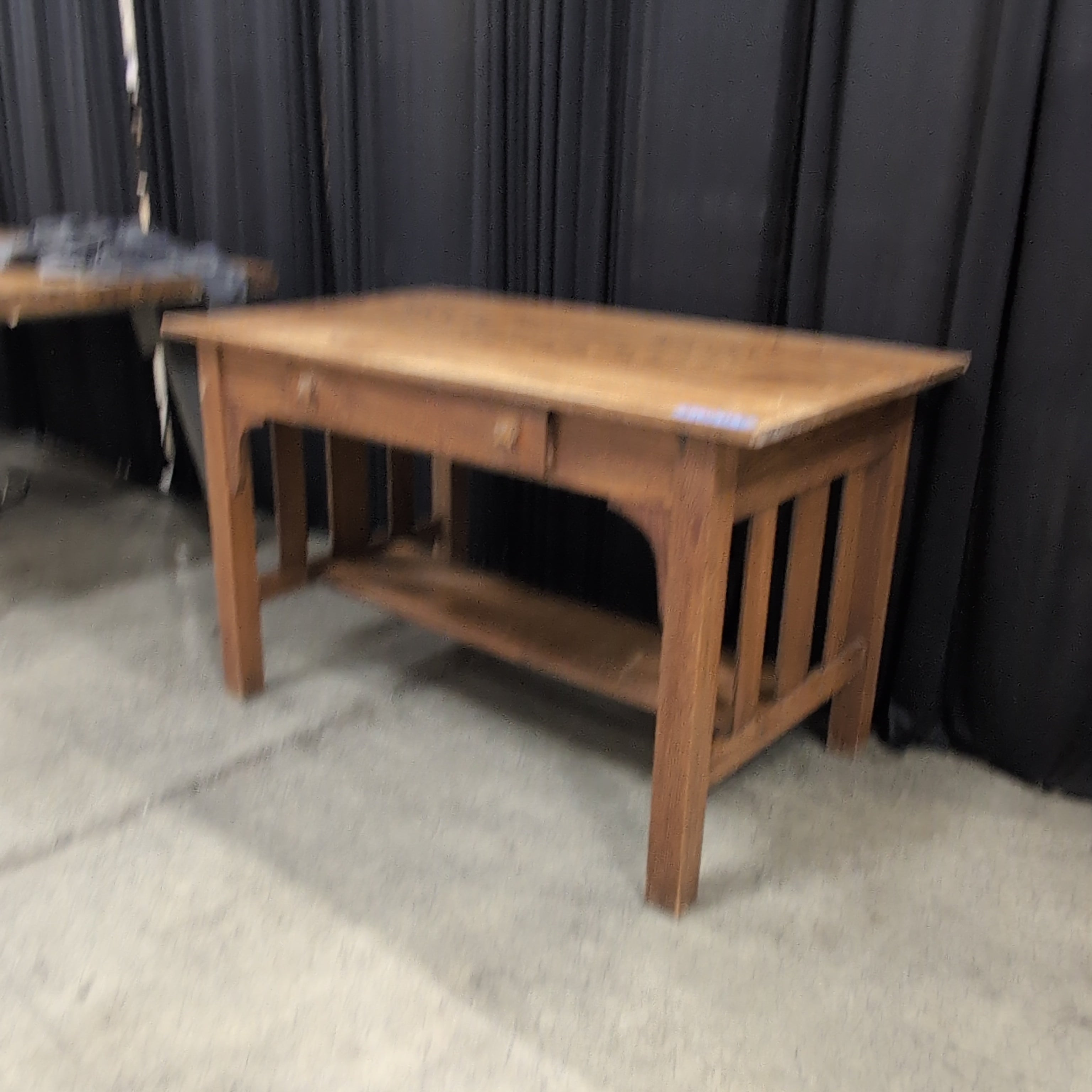 Arts and Crafts Style Wood Desk with Two Drawers