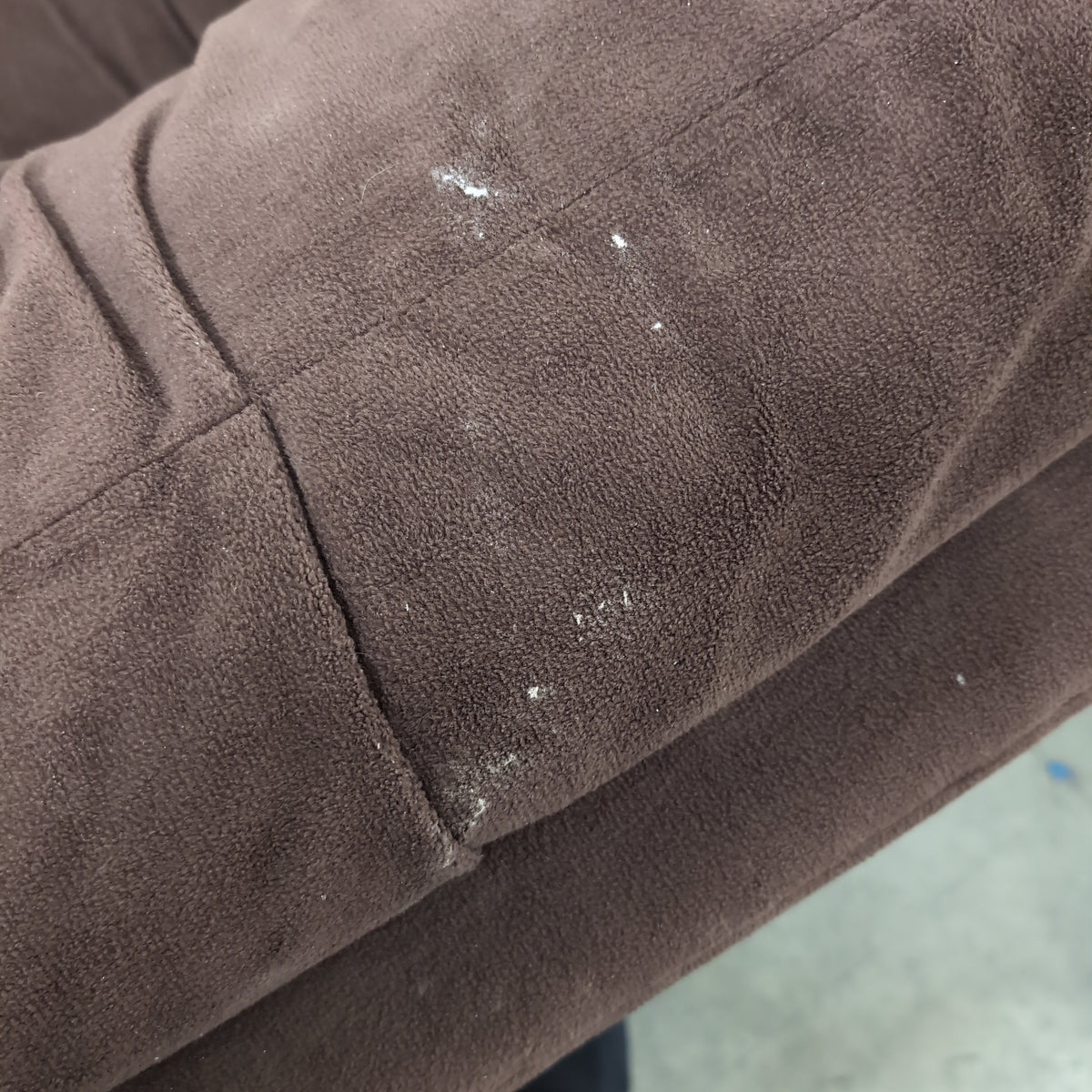 Plush Brown Microsuede Armchair with Tufted Cushion