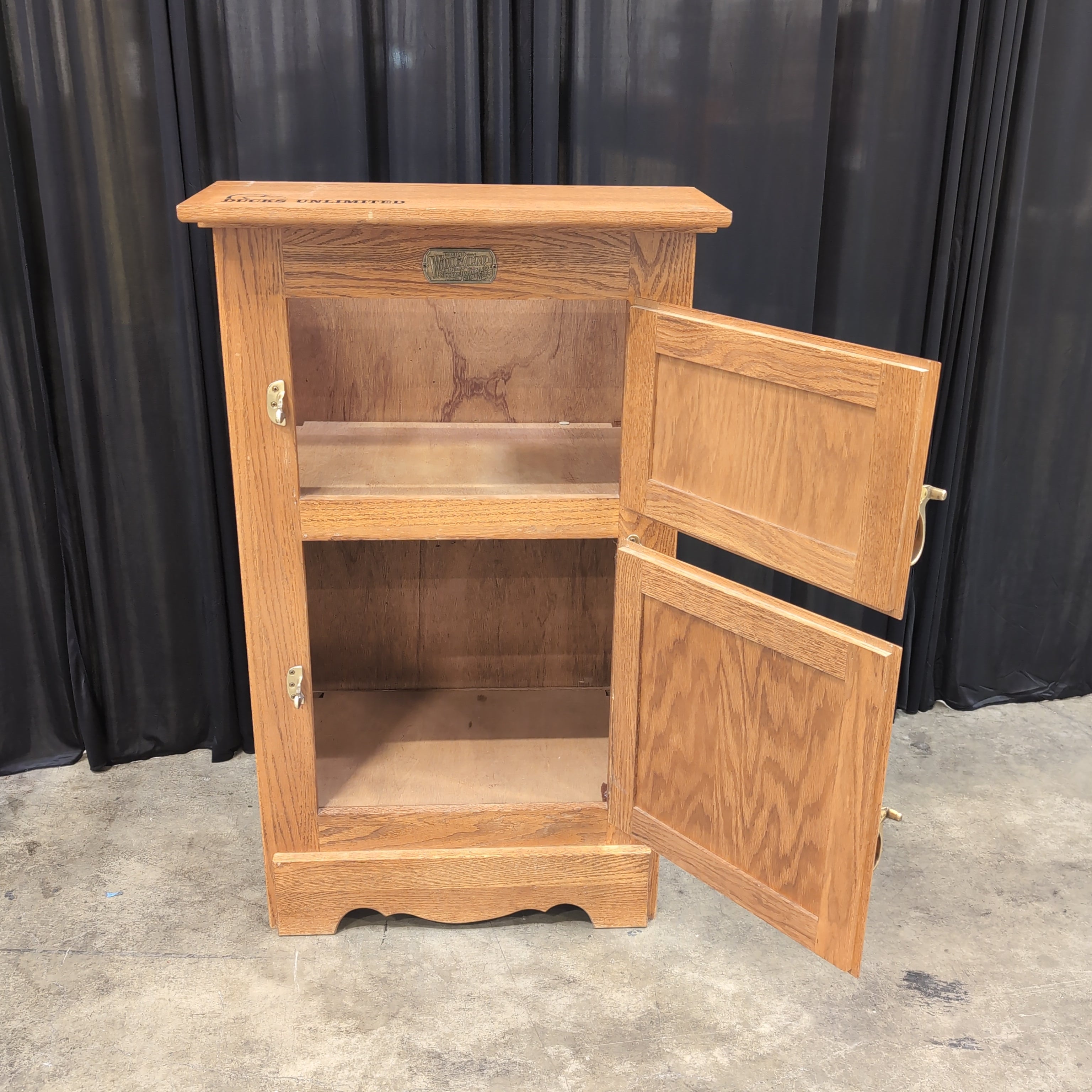 WHITE CLAD Oak Reproduction Icebox with Brass Hardware