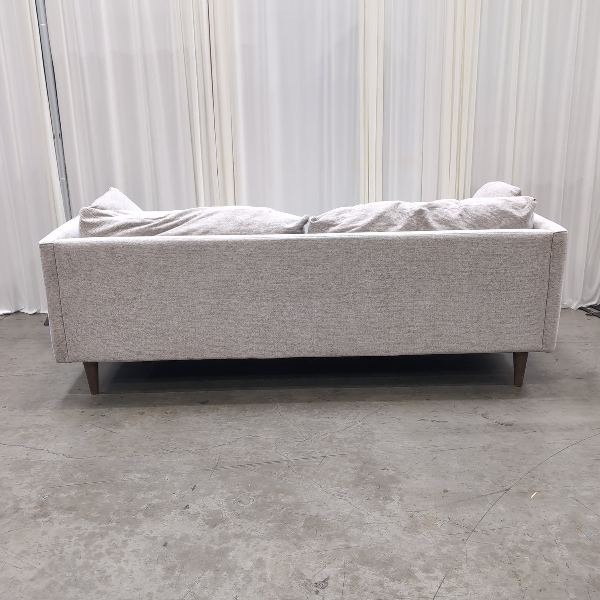 Minimalist Light Beige Woven Fabric Couch