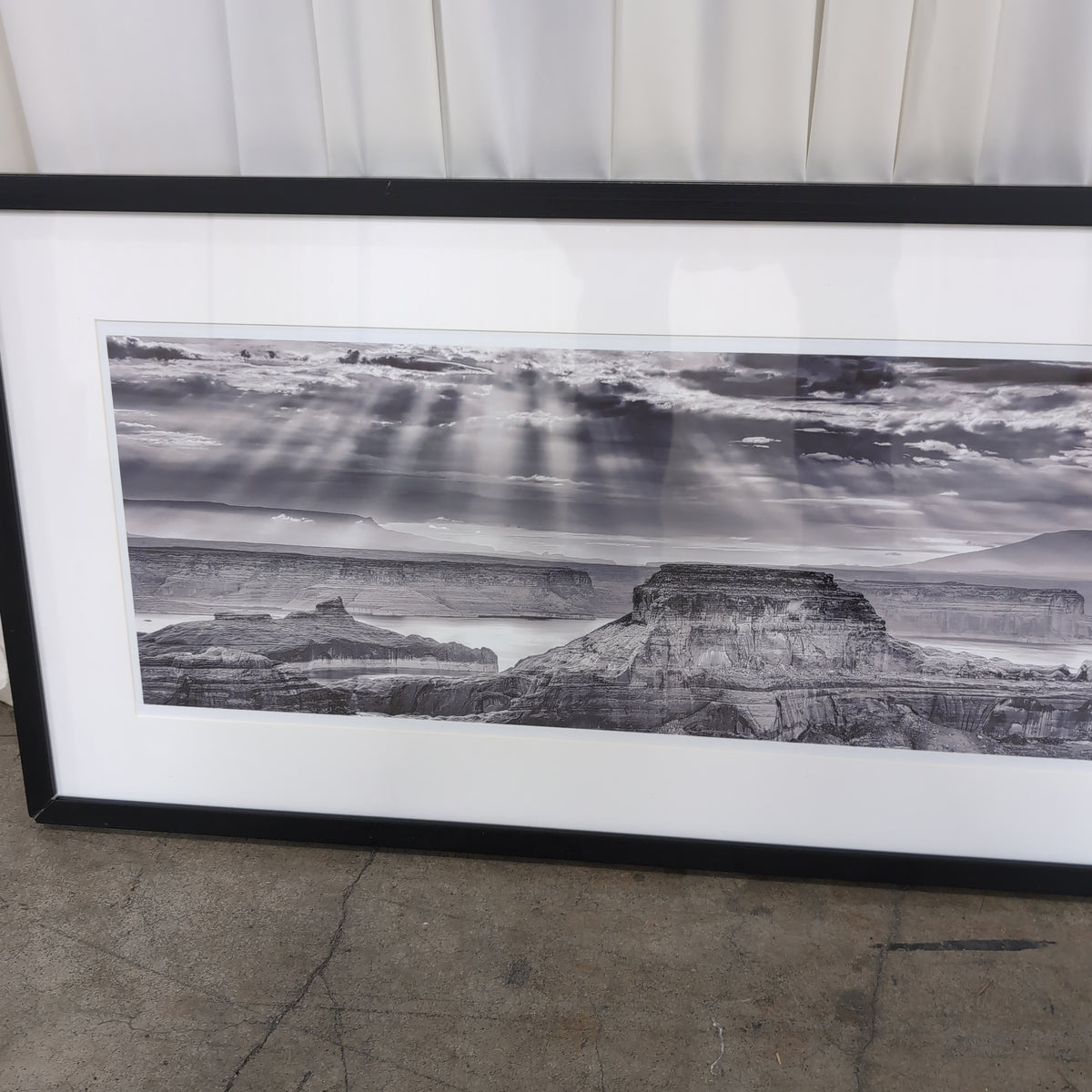 Panoramic Black and White Landscape Framed Photograph