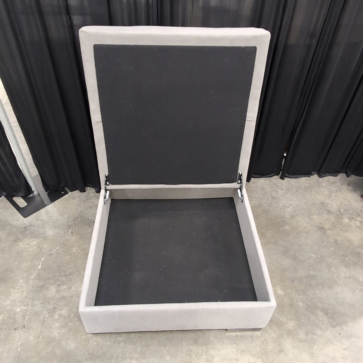 Light Grey Upholstered Square Ottoman