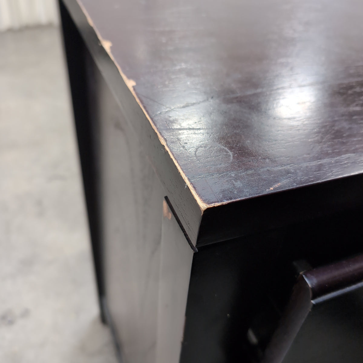 Dark Espresso Seven-Drawer Dresser with Silver Bar Pulls