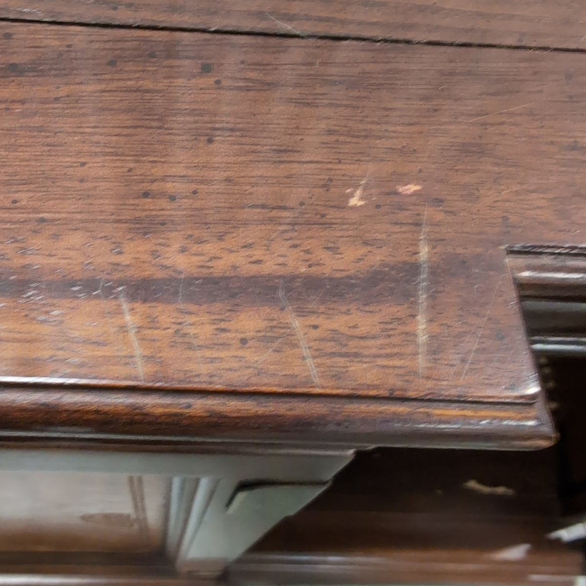 Ornate Dark Wood Buffet with Burl Panels