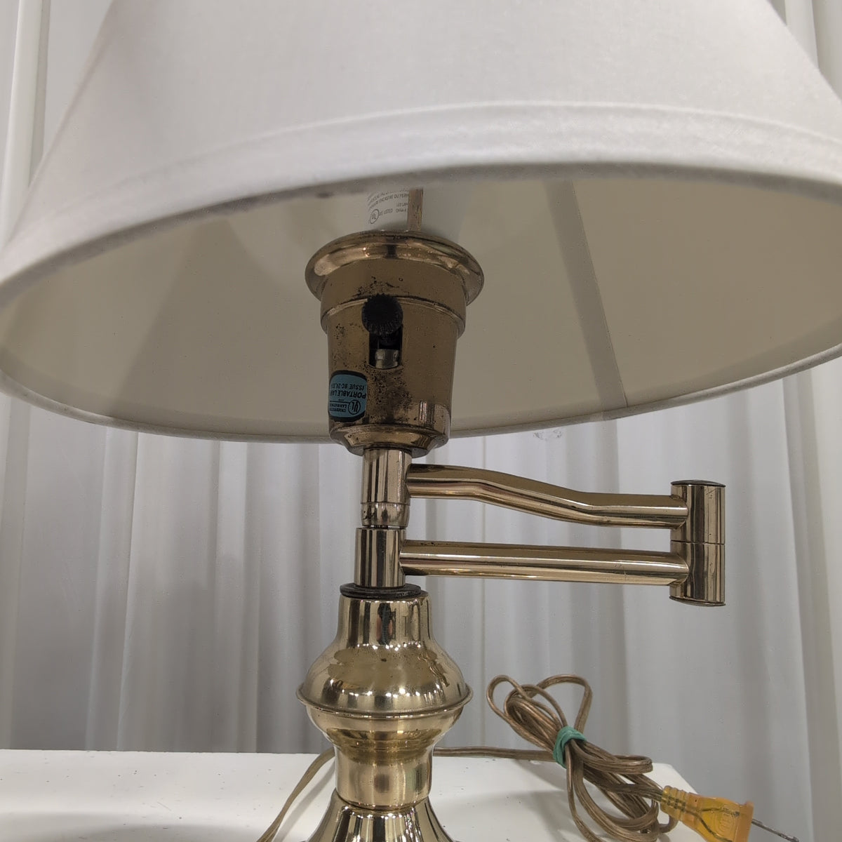 Polished Brass Swing Arm Table Lamp