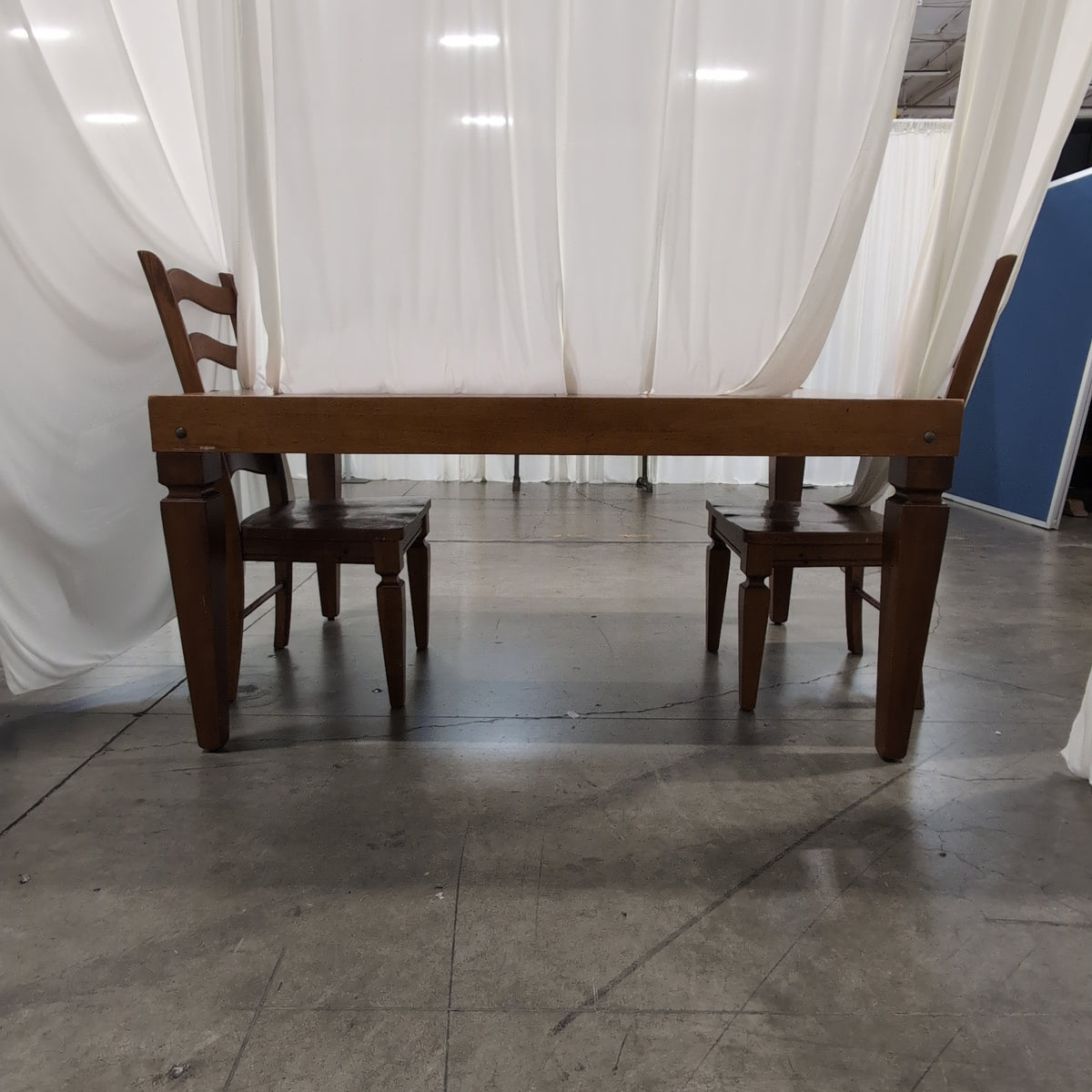 Warm Cherry Finish Wood Dining Table with Extension Leaf