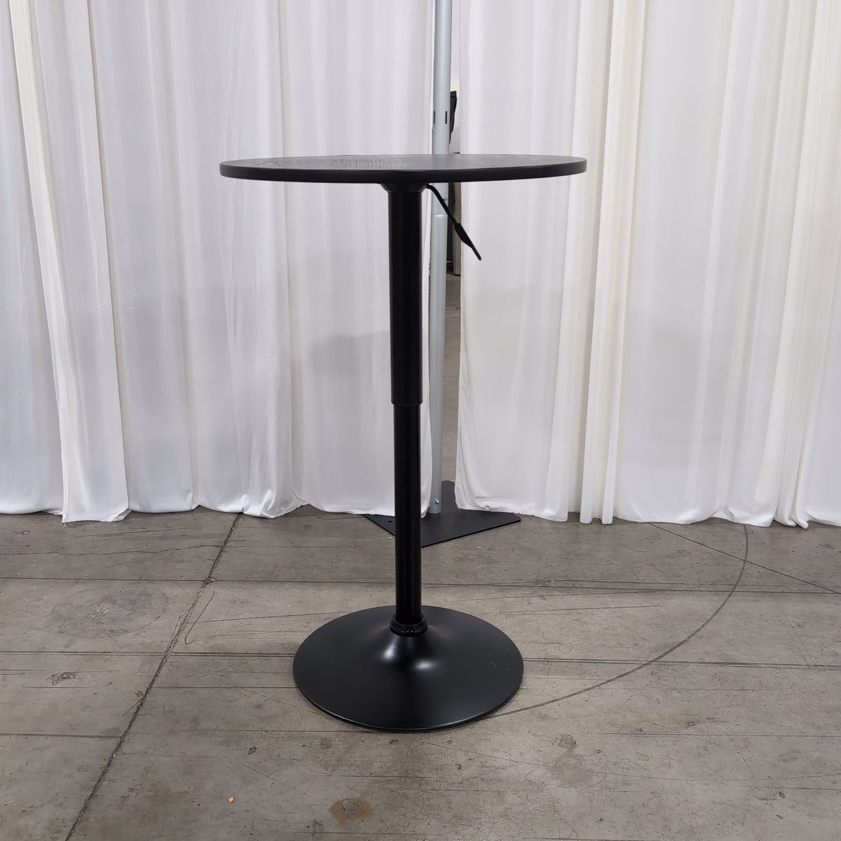 Black Round Adjustable Height Bar Table