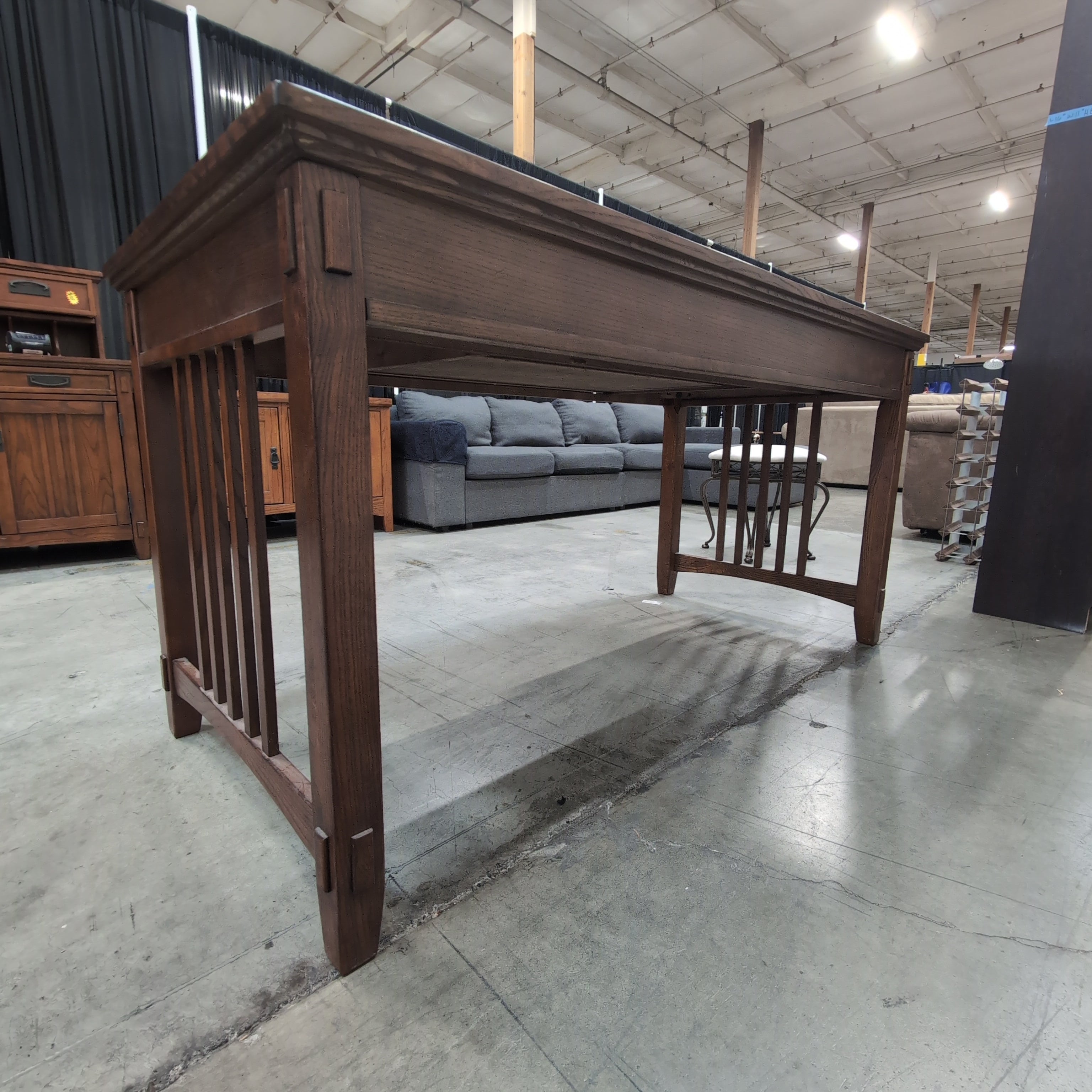Dark Wood Writing Desk with a Single Drawer