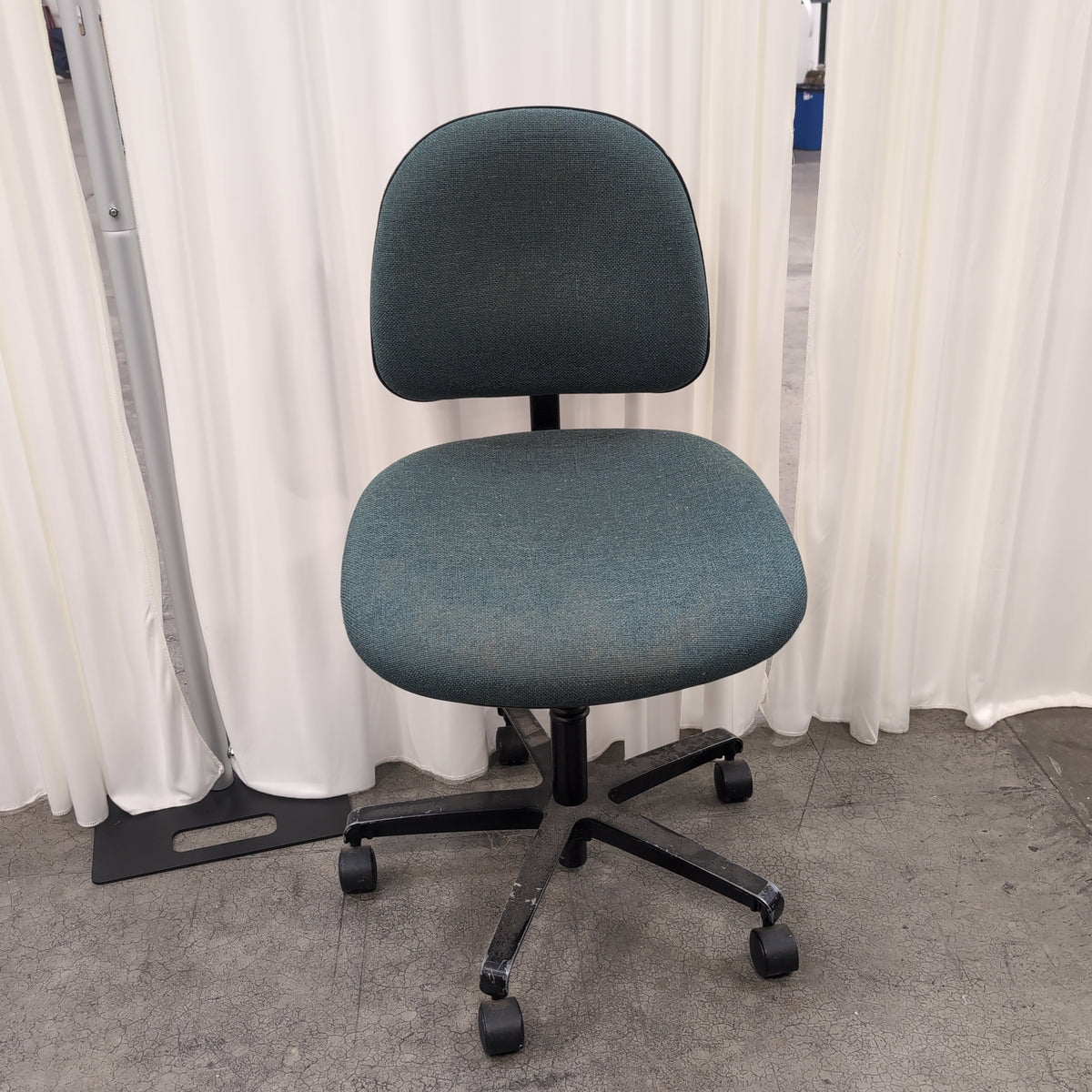 Dark Teal Fabric Swivel Office Chair