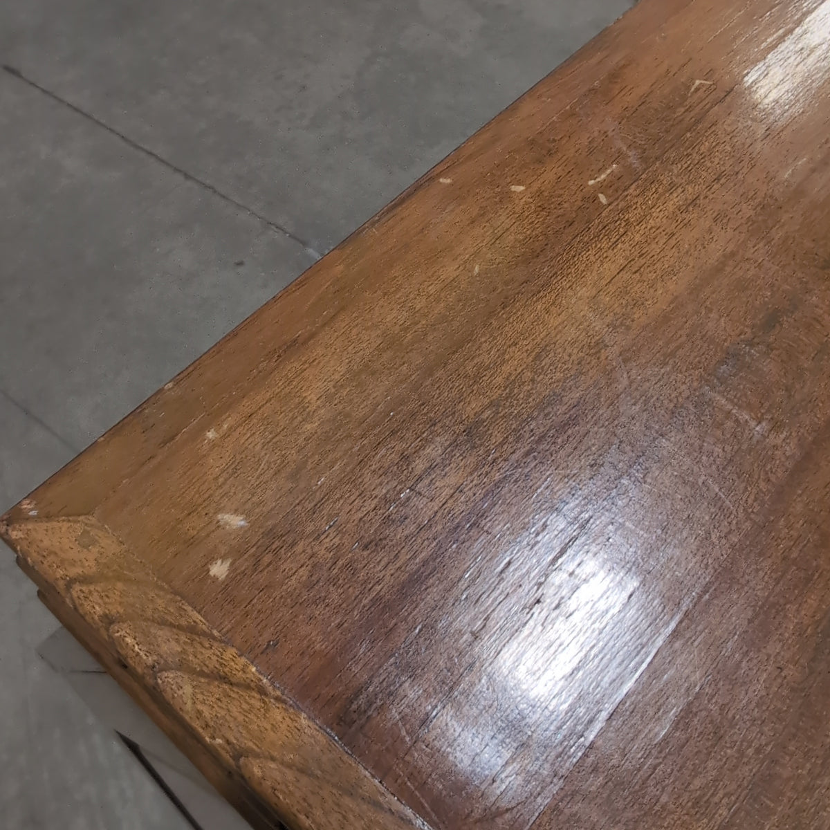 Carved Asian-Inspired Drop-Front Wood Desk