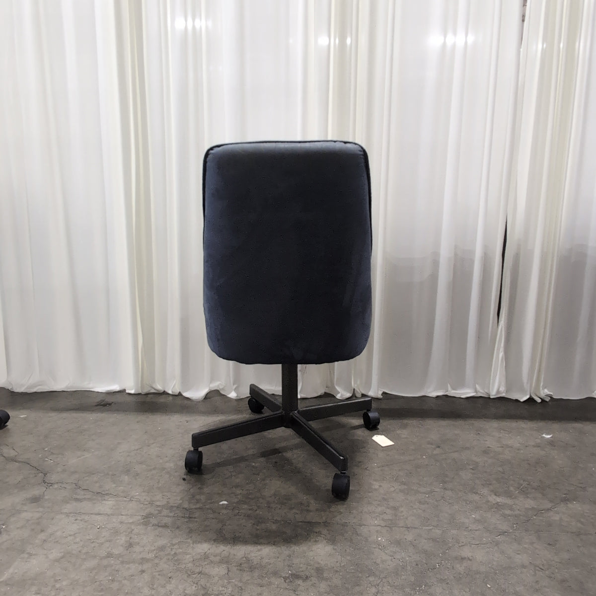 Chromcraft Corp. Charcoal Velvet Swivel Office Chair with Channel Tufting