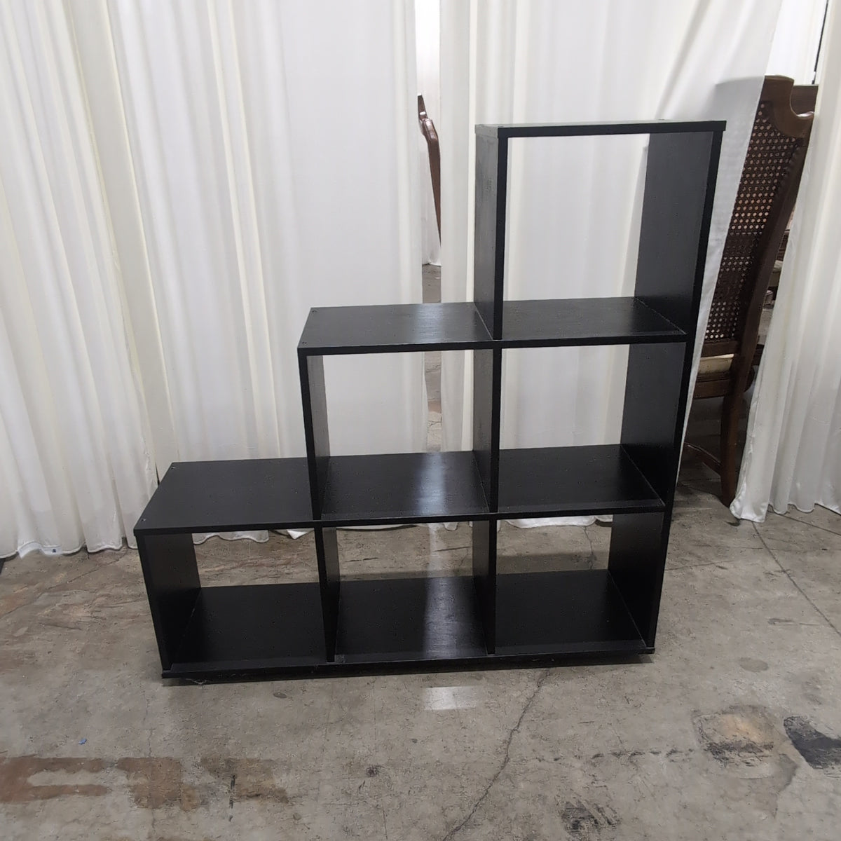 Modular Black Wood Cube Storage Bookcase