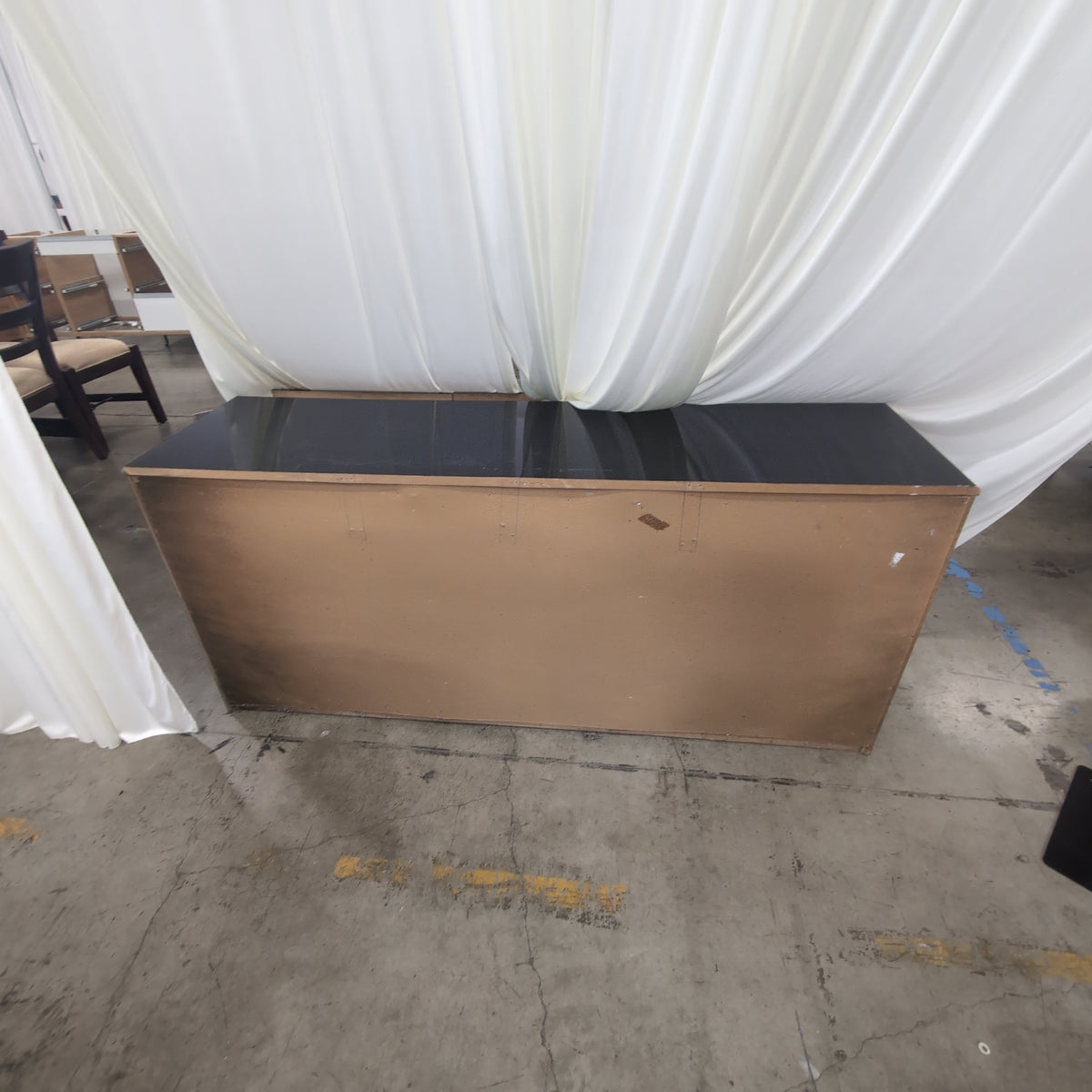 Black Glossy Six-Drawer Dresser with Mirror