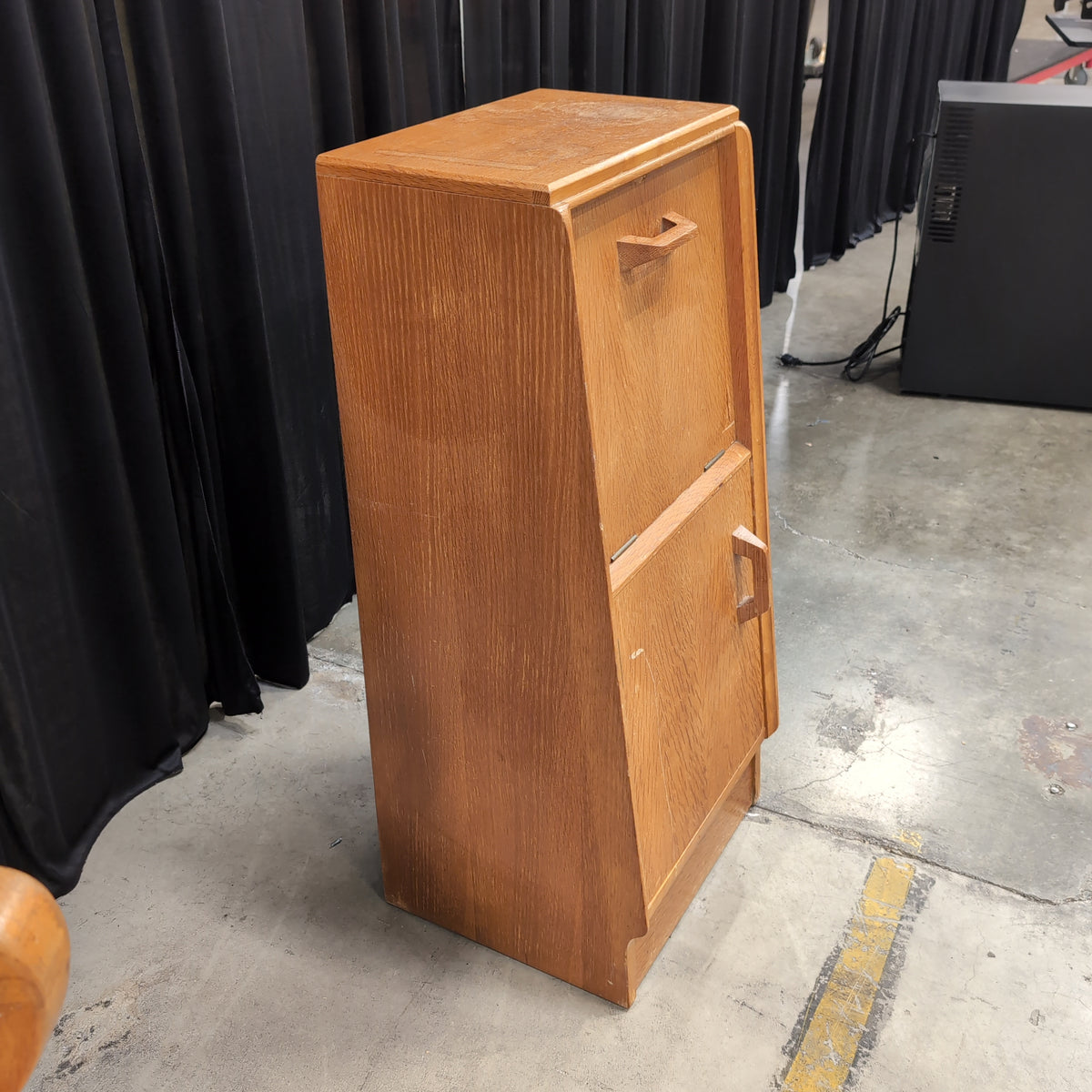 Warm Brown Wood Two-Drawer Filing Cabinet