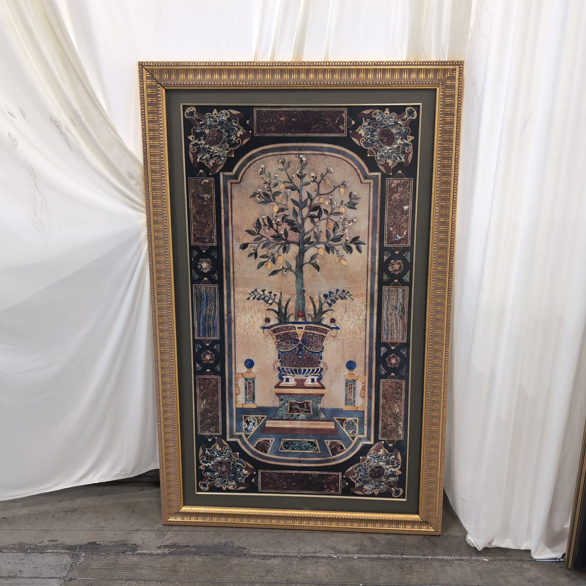 Ornate Gold-Toned Framed Botanical Tree Picture
