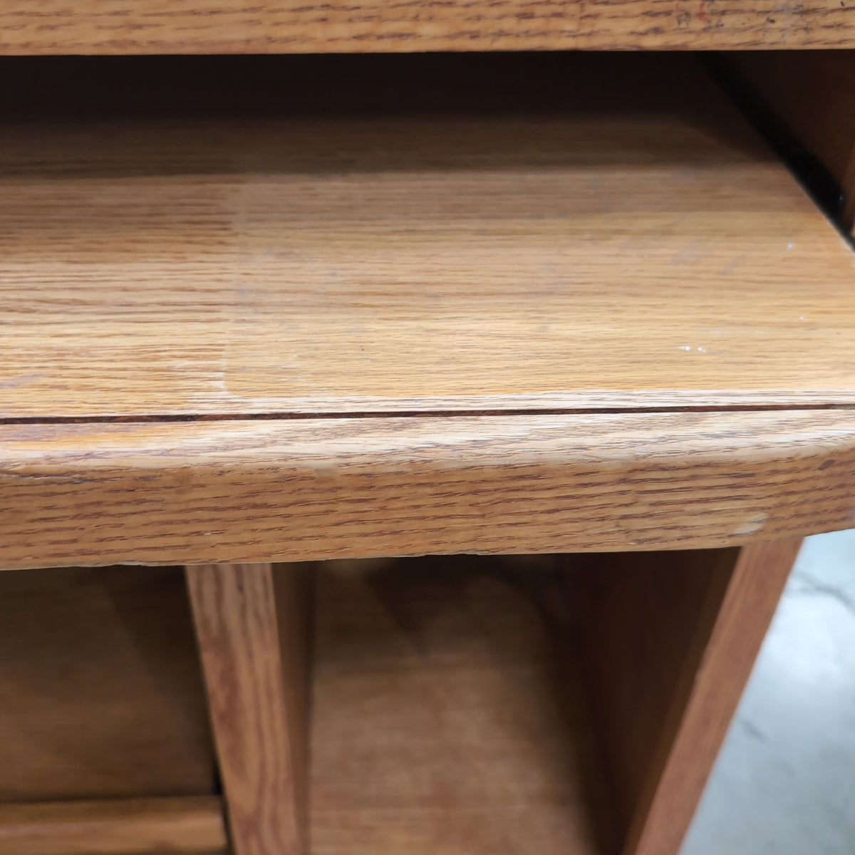 Natural Wood Computer Desk with Pull-Out Shelves