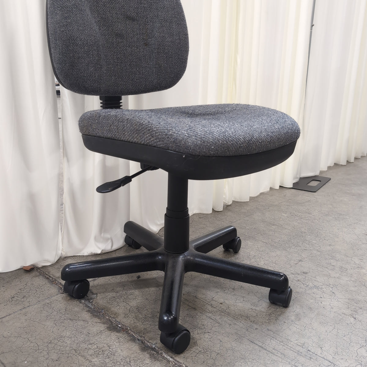 Grey Fabric Office Chair with Swivel Base