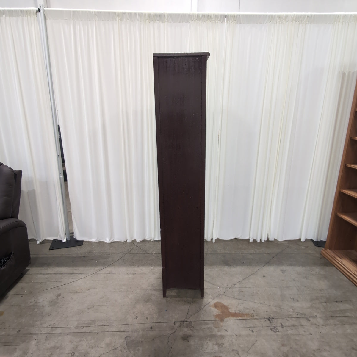 Dark Brown Wood China Cabinet with Glass Door