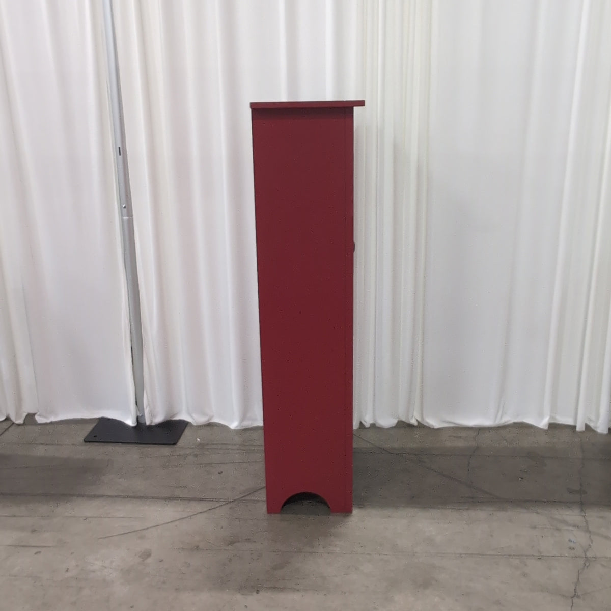 Red Painted Wood Accent Cabinet with Single Door