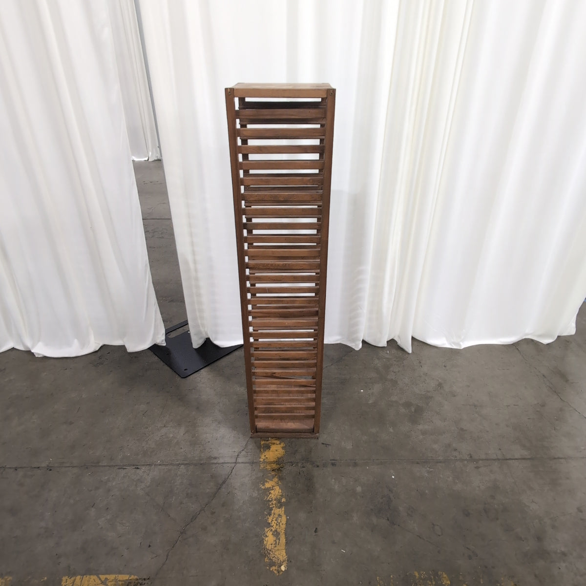 Tall Brown Wood CD Rack