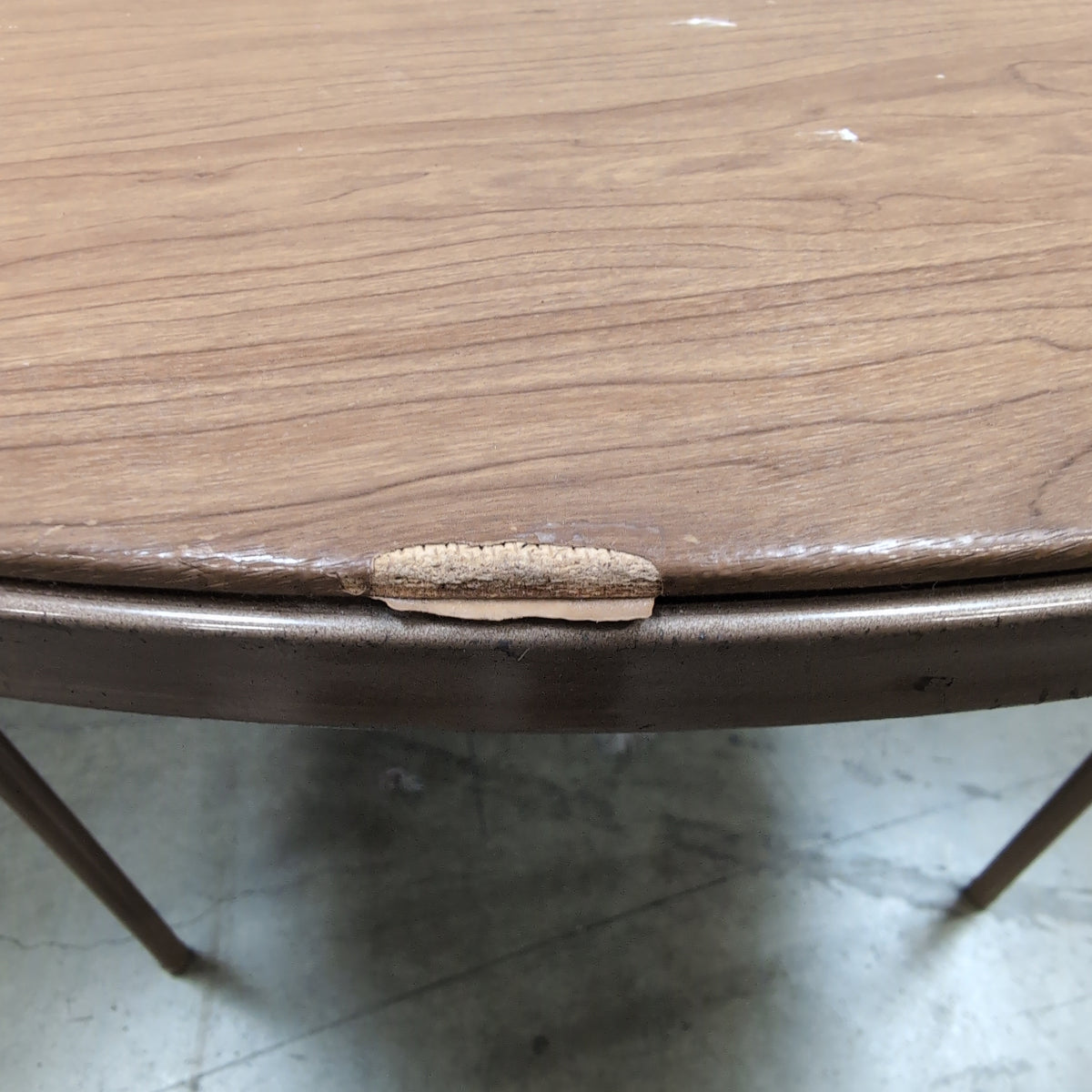 Light Brown Laminate Round Folding Table