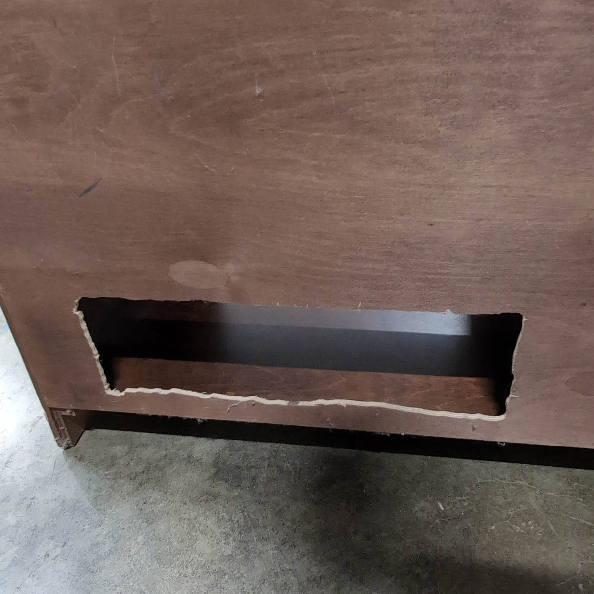 Crate & Barrel-Cherry Finish Wood TV Stand with Glass Doors
