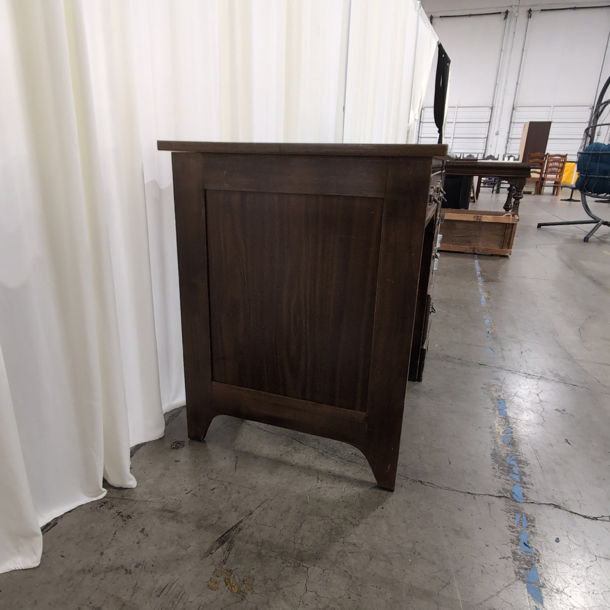 Dark Wood Traditional Style Desk with Ornate Hardware