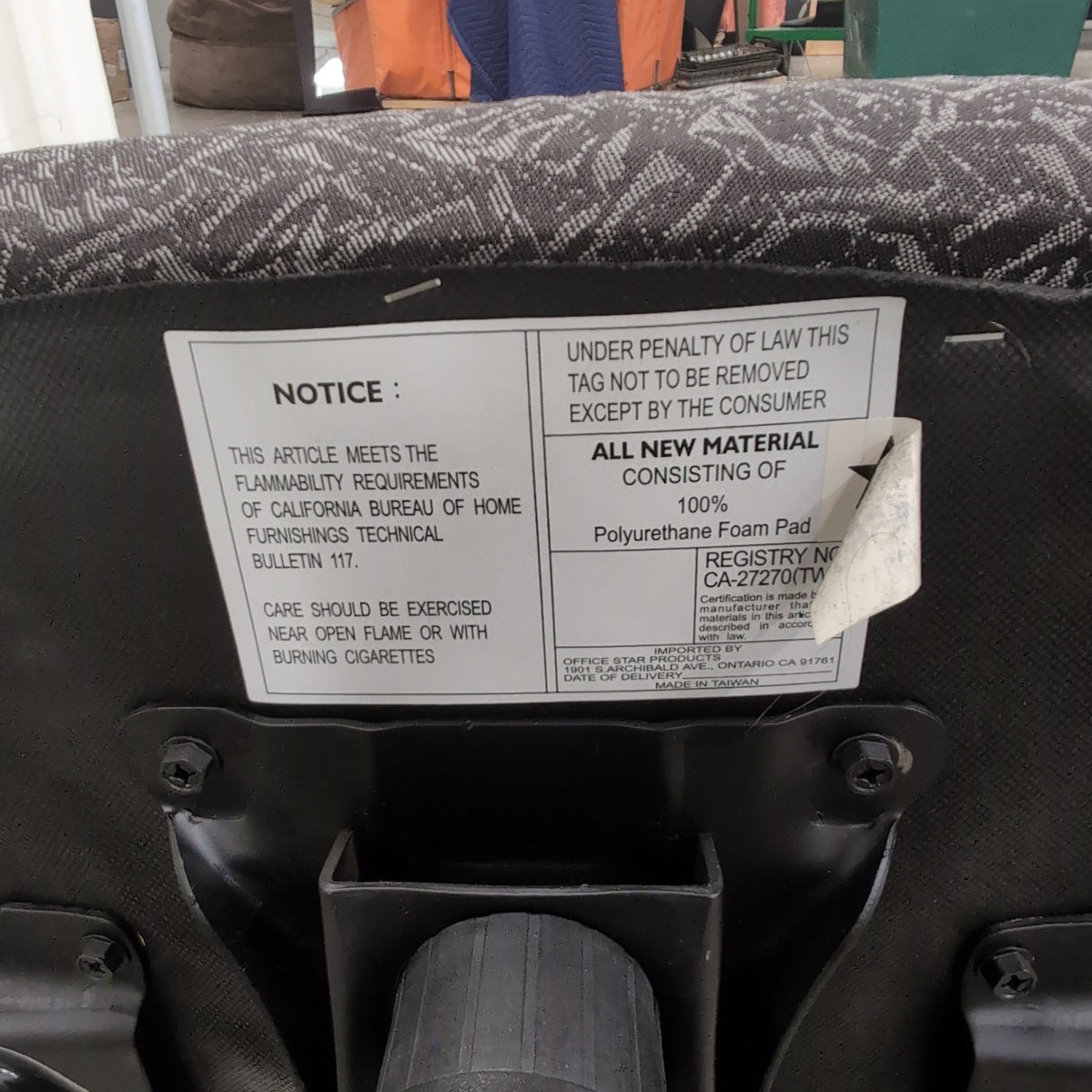 Office Star Dark Gray Patterned Fabric Swivel Office Chair with Casters