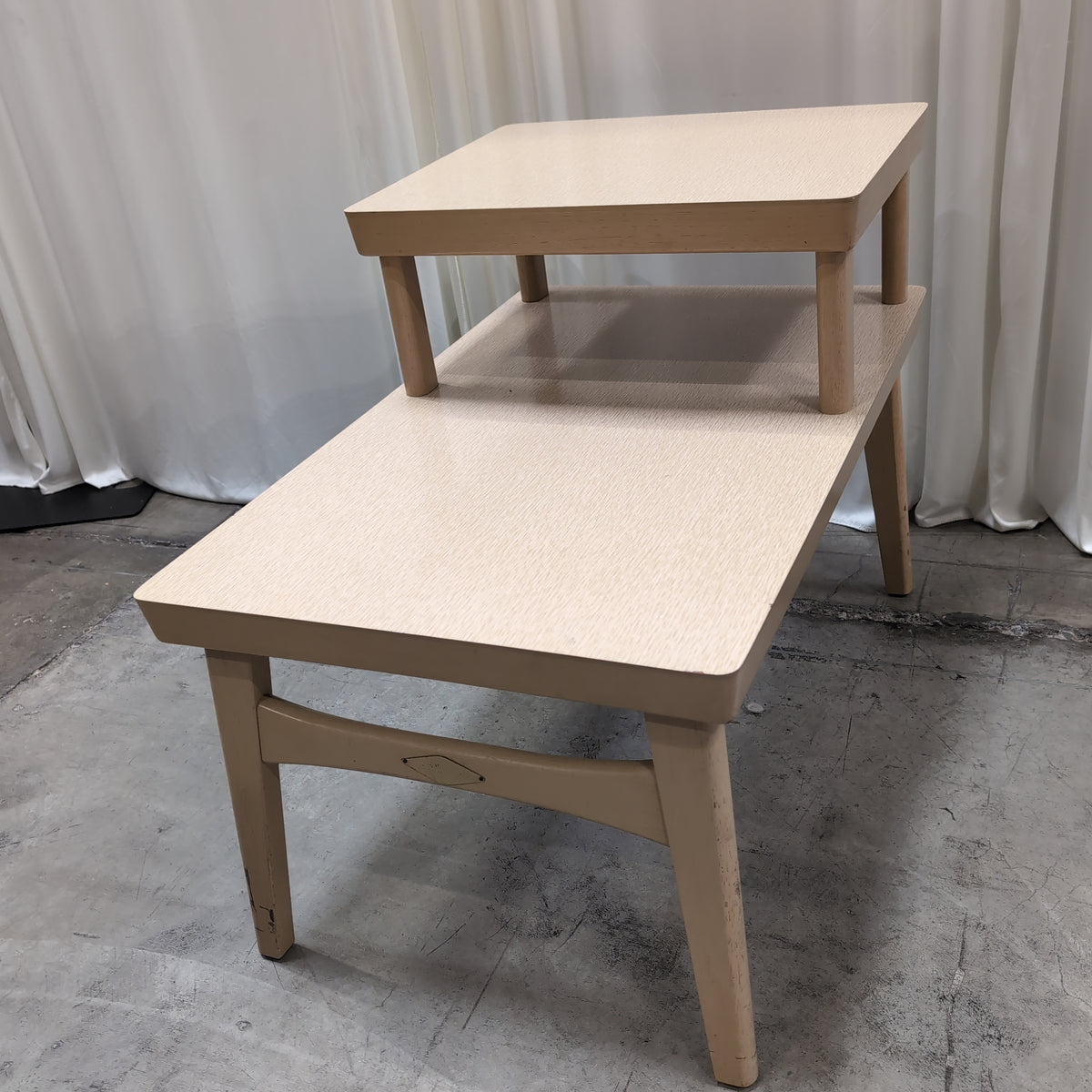Light Blonde Two-Tier Wood End Table