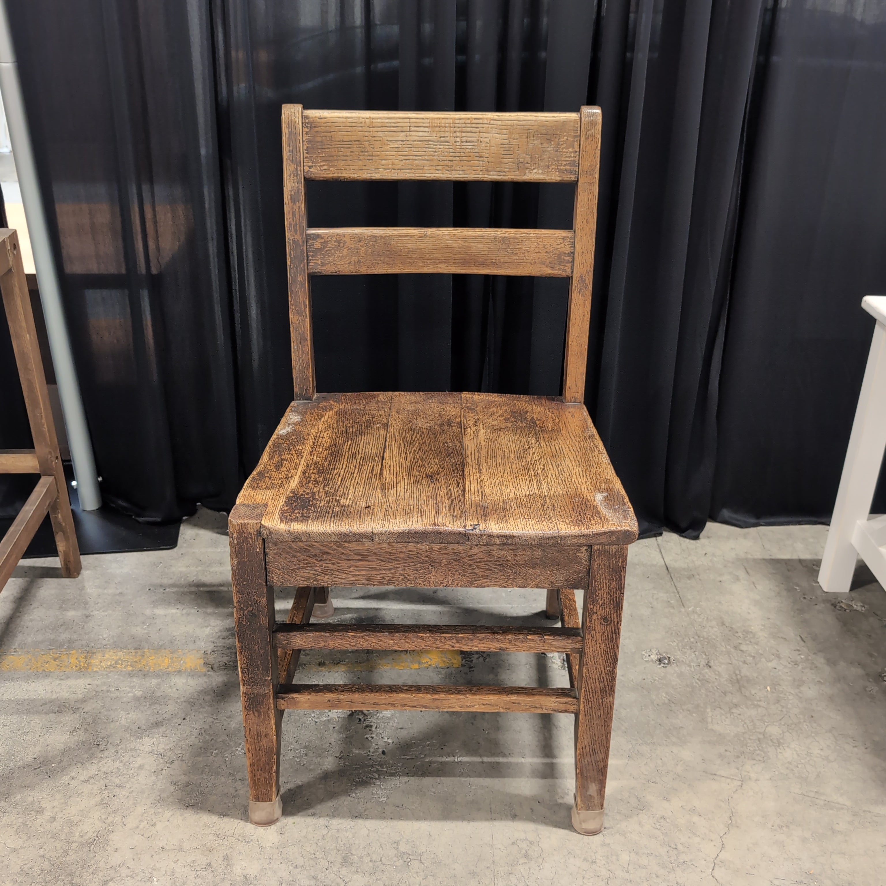 Rustic Brown Wood Slat Back Chair