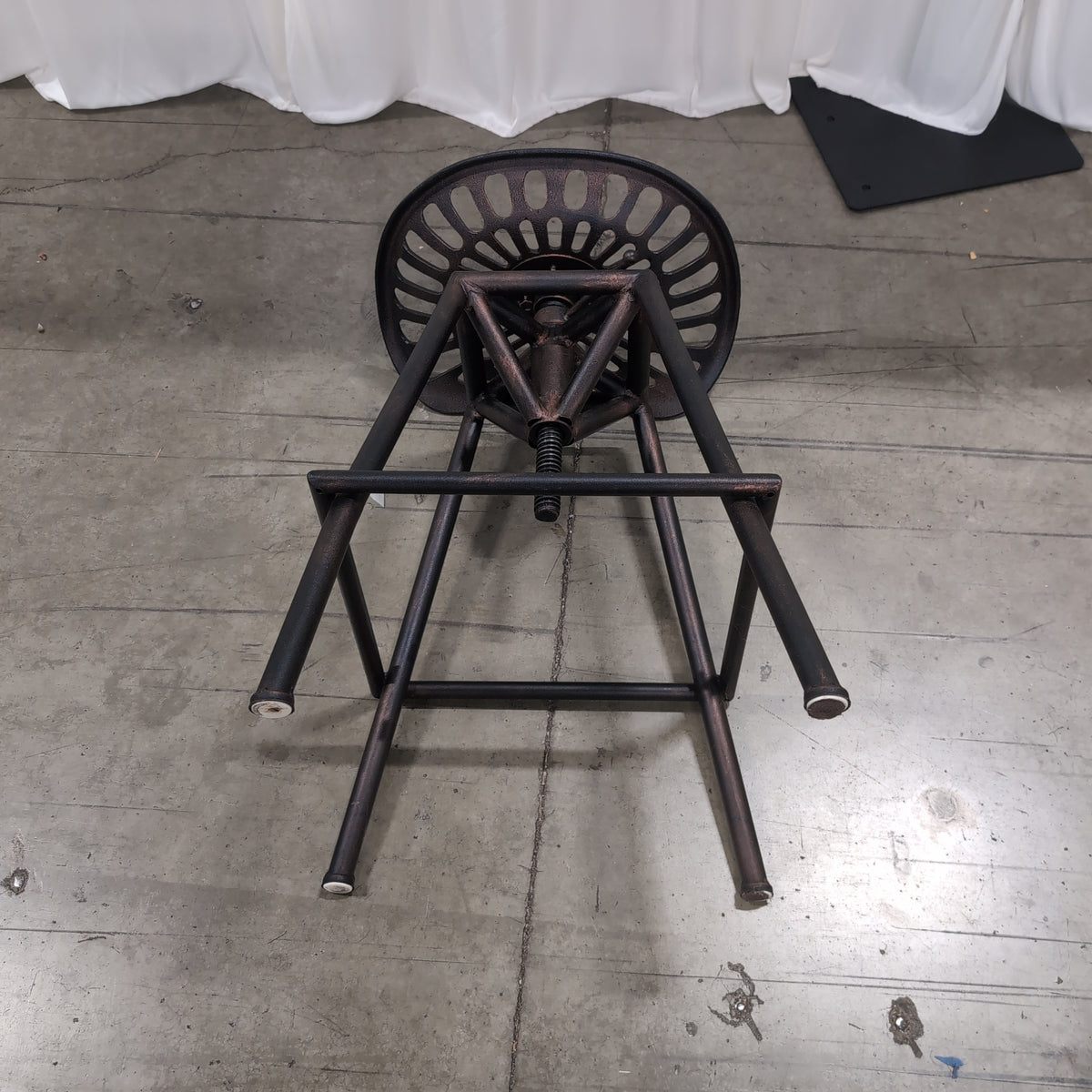 Black Industrial Adjustable Tractor Seat Stool