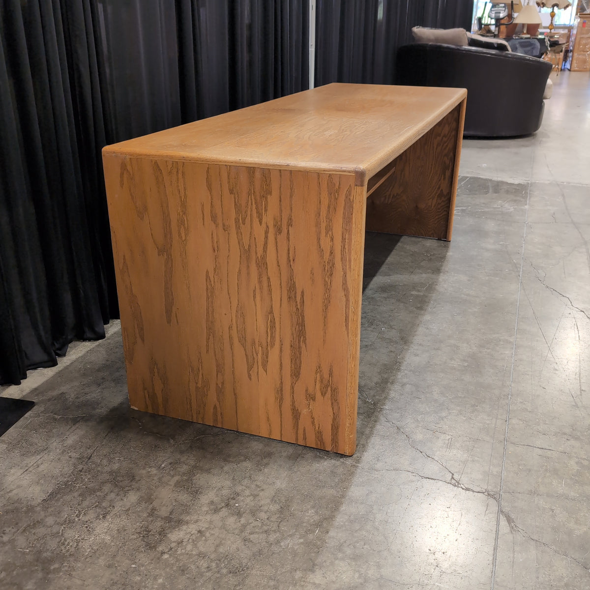 Natural Oak Tone Waterfall Bench