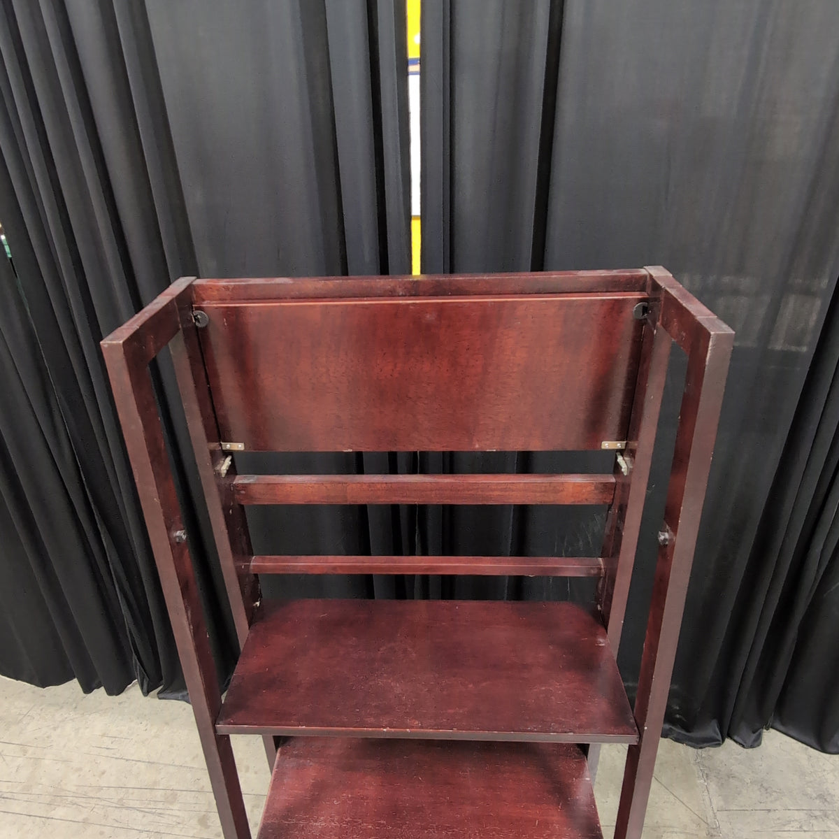 Dark Cherry Four-Shelf Ladder Bookcase in Wood
