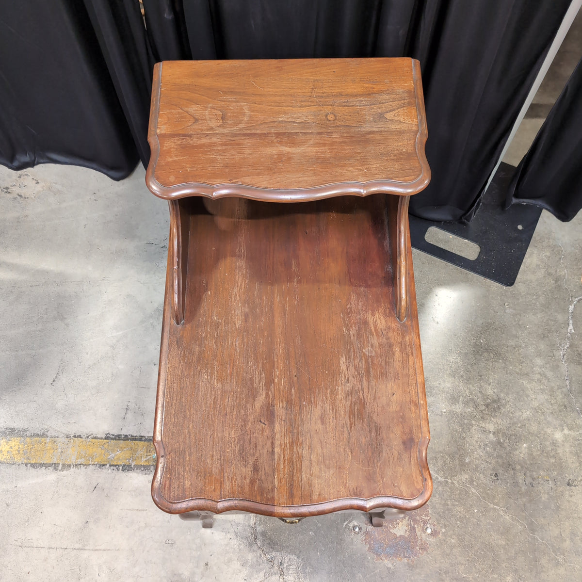 Traditional Brown Wood End Table with Two Tiers