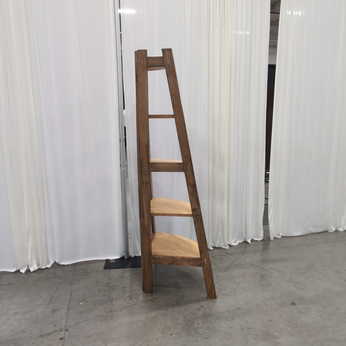 Brown Wood Ladder Style Corner Bookcase