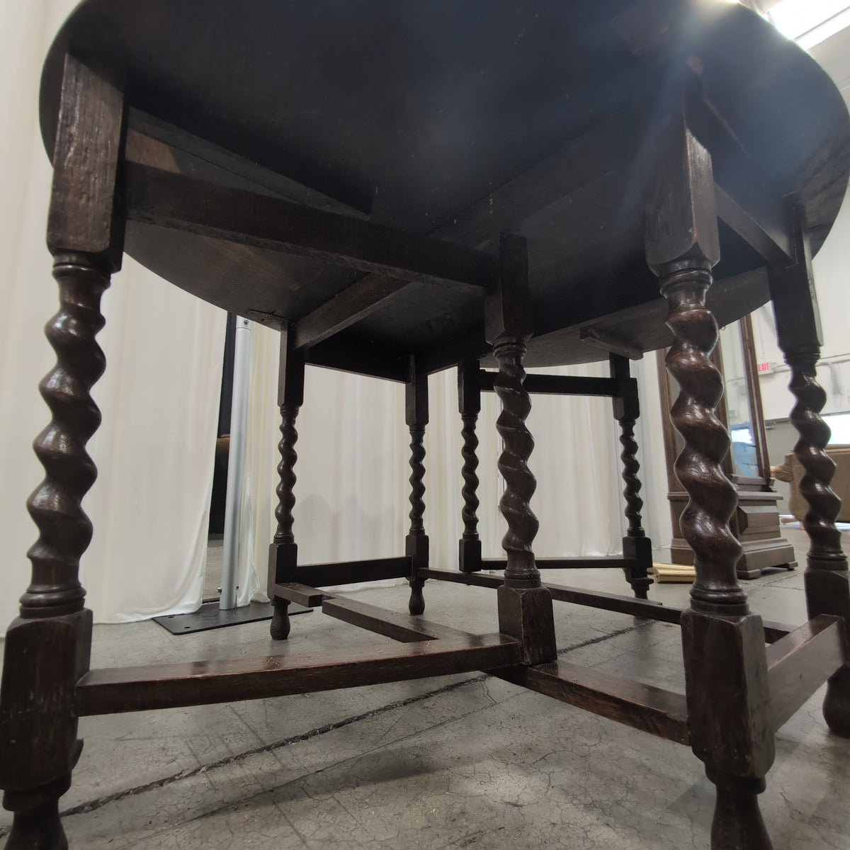 Dark Wood Barley Twist Gateleg Dining Table