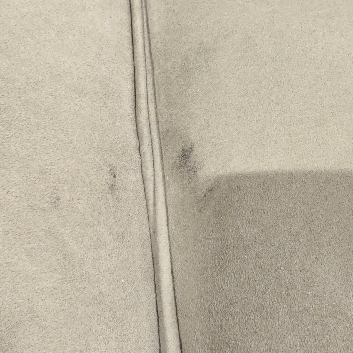 Beige Upholstered Three-Seat Couch with Rolled Arms