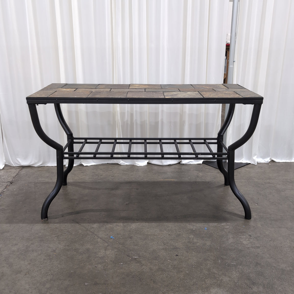 Rectangular Slate Tile Top Coffee Table in Metal