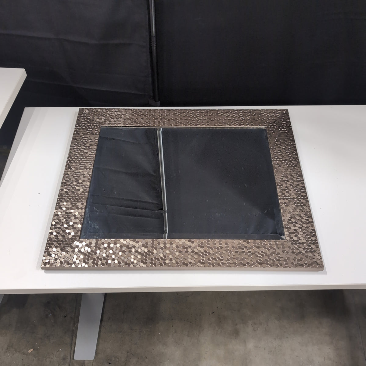 Brown Hammered Texture Rectangular Mirror