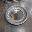 Ornate Silver Round Wall Mirror with Decorative Frame