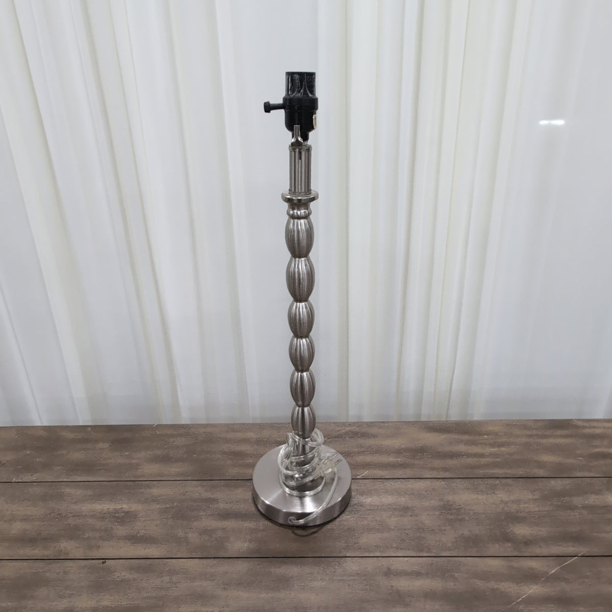 Brushed Nickel Stacked Oval Table Lamp