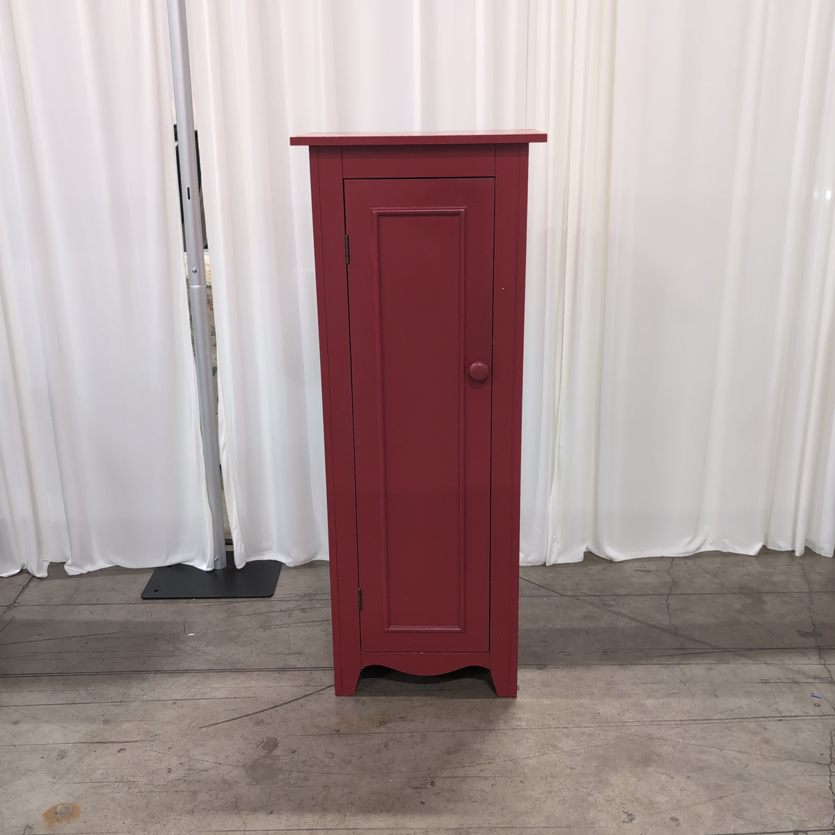 Red Painted Wood Accent Cabinet with Single Door