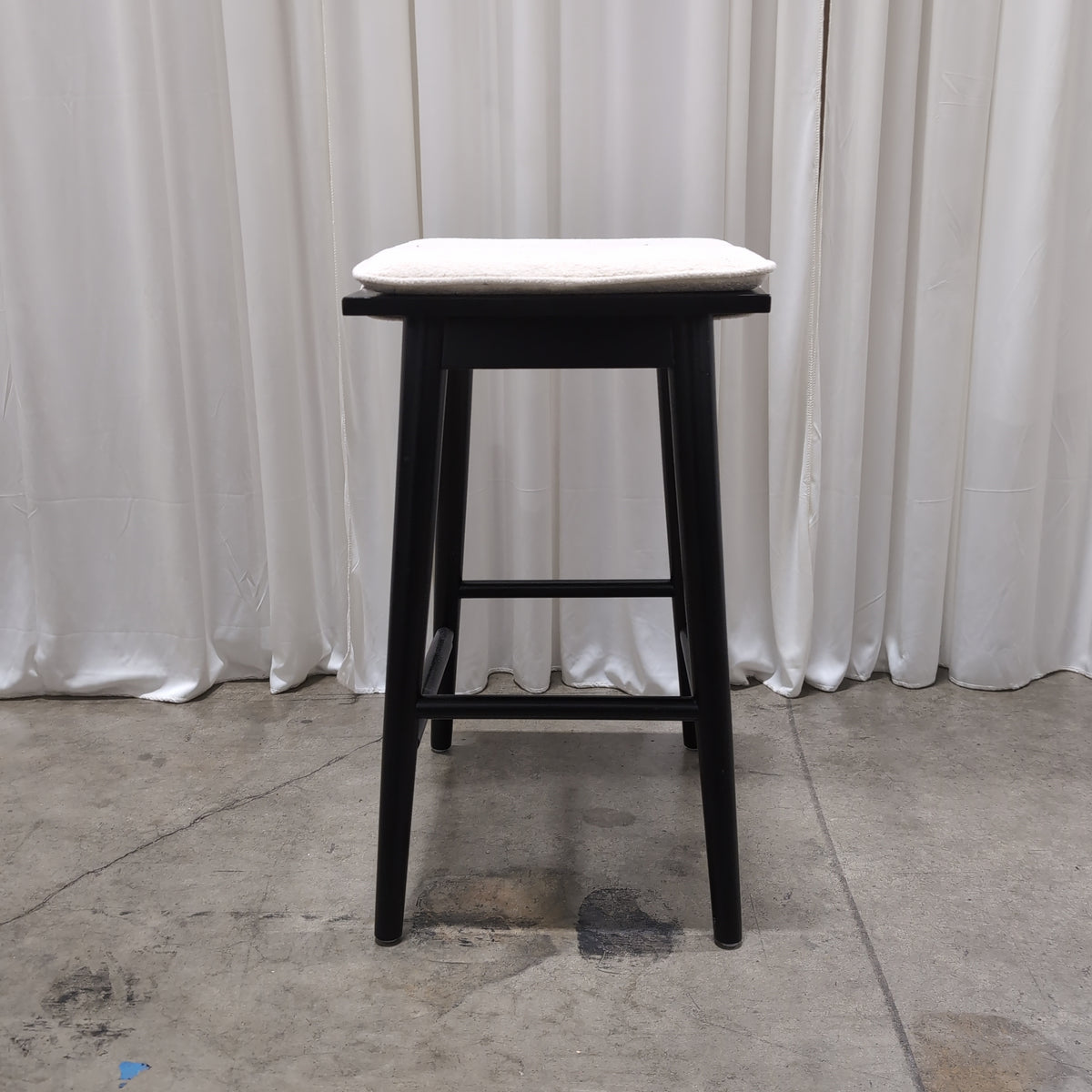 Black Frame Padded Square Seat Stool
