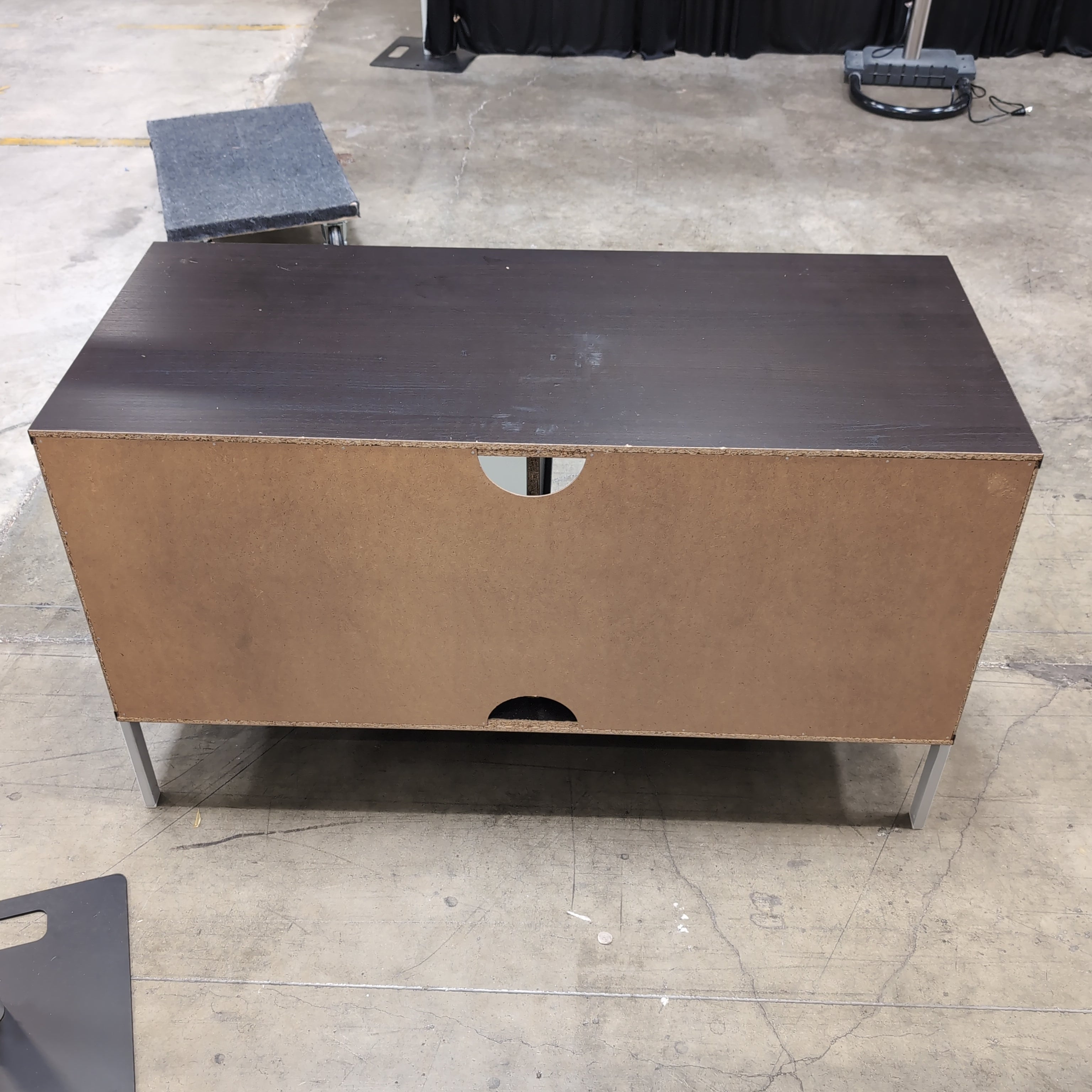 Espresso Finish Modern TV Stand with Sliding Door