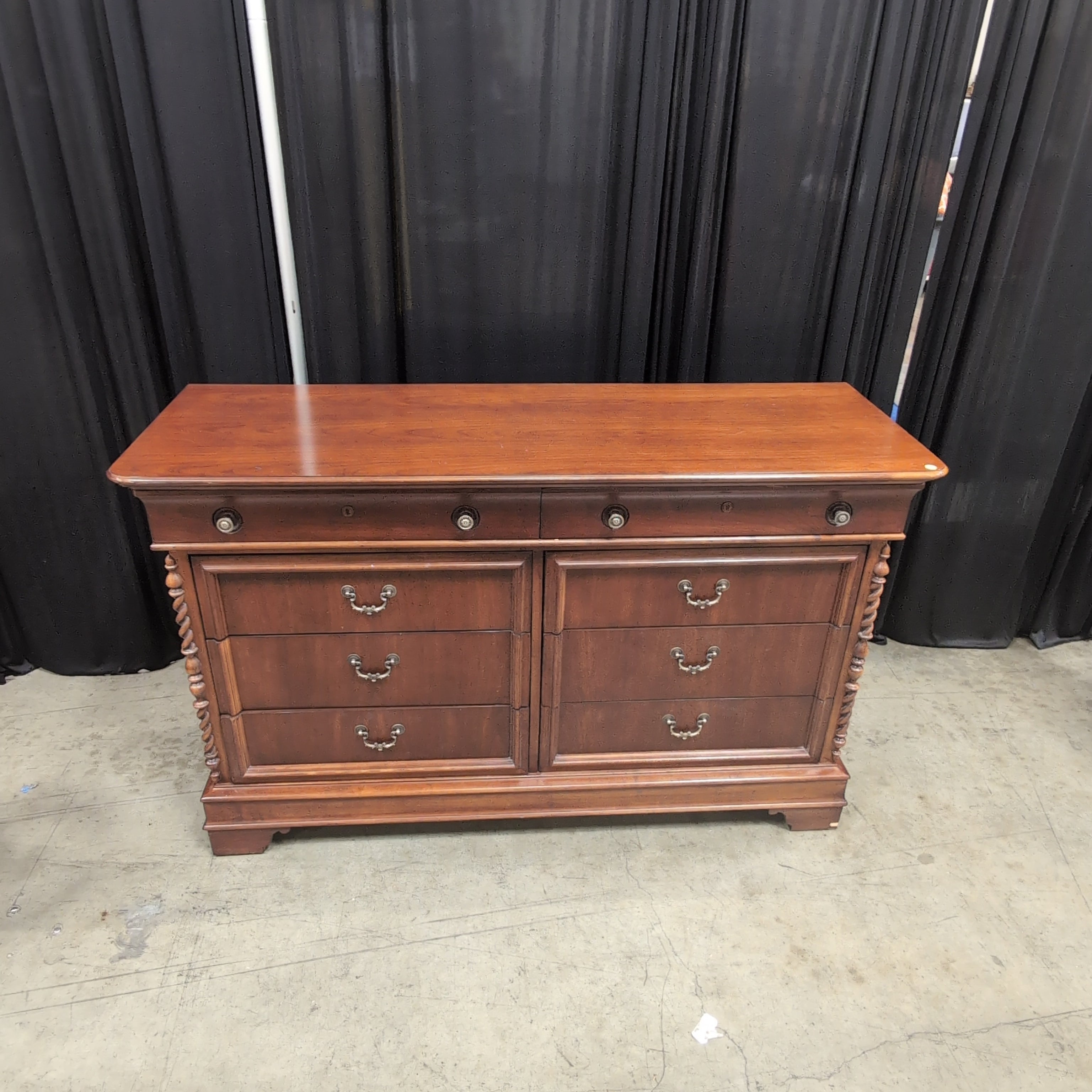 Lexington Dark Wood Traditional Dresser with Ornate Hardware