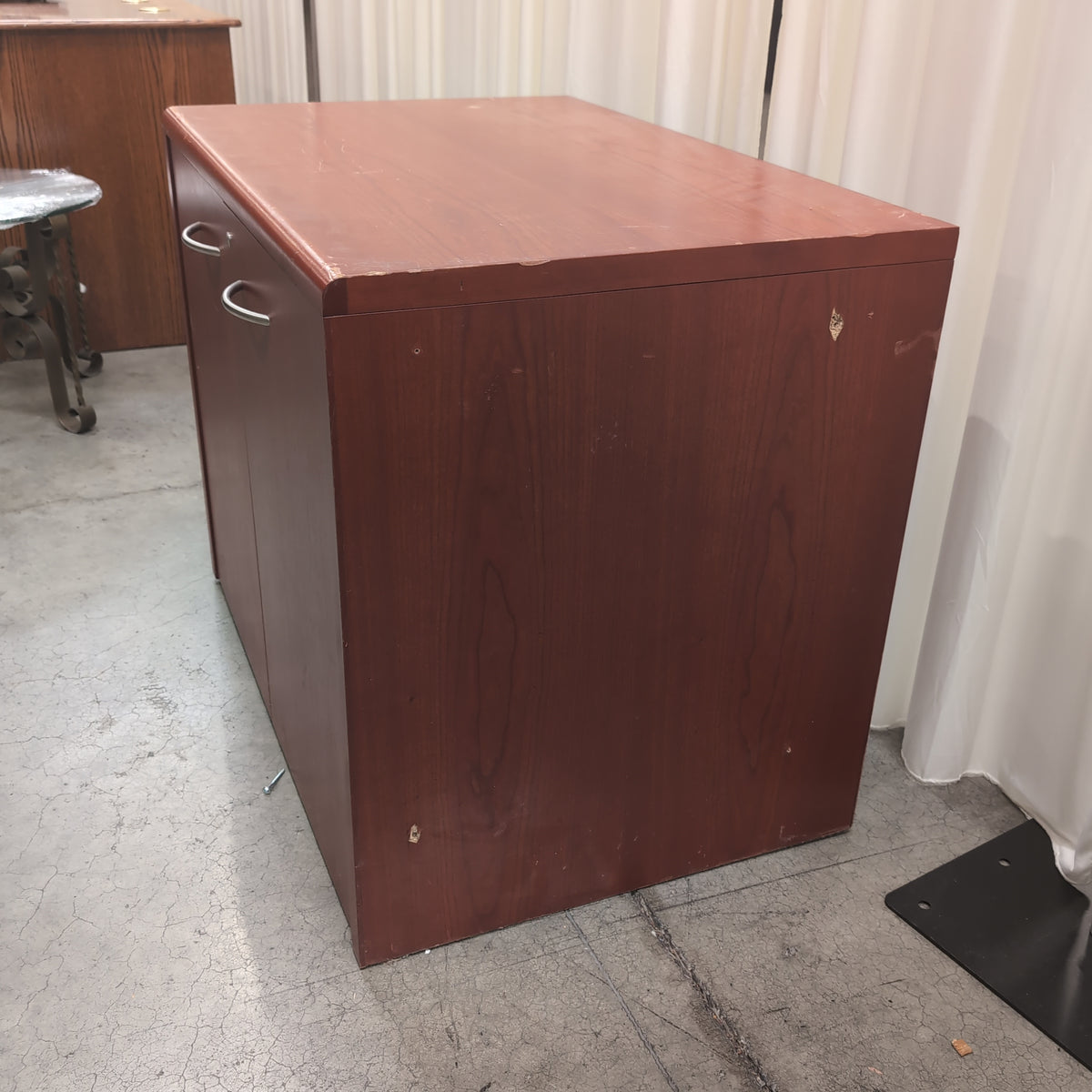 Reddish Brown Two-Door Storage Cabinet