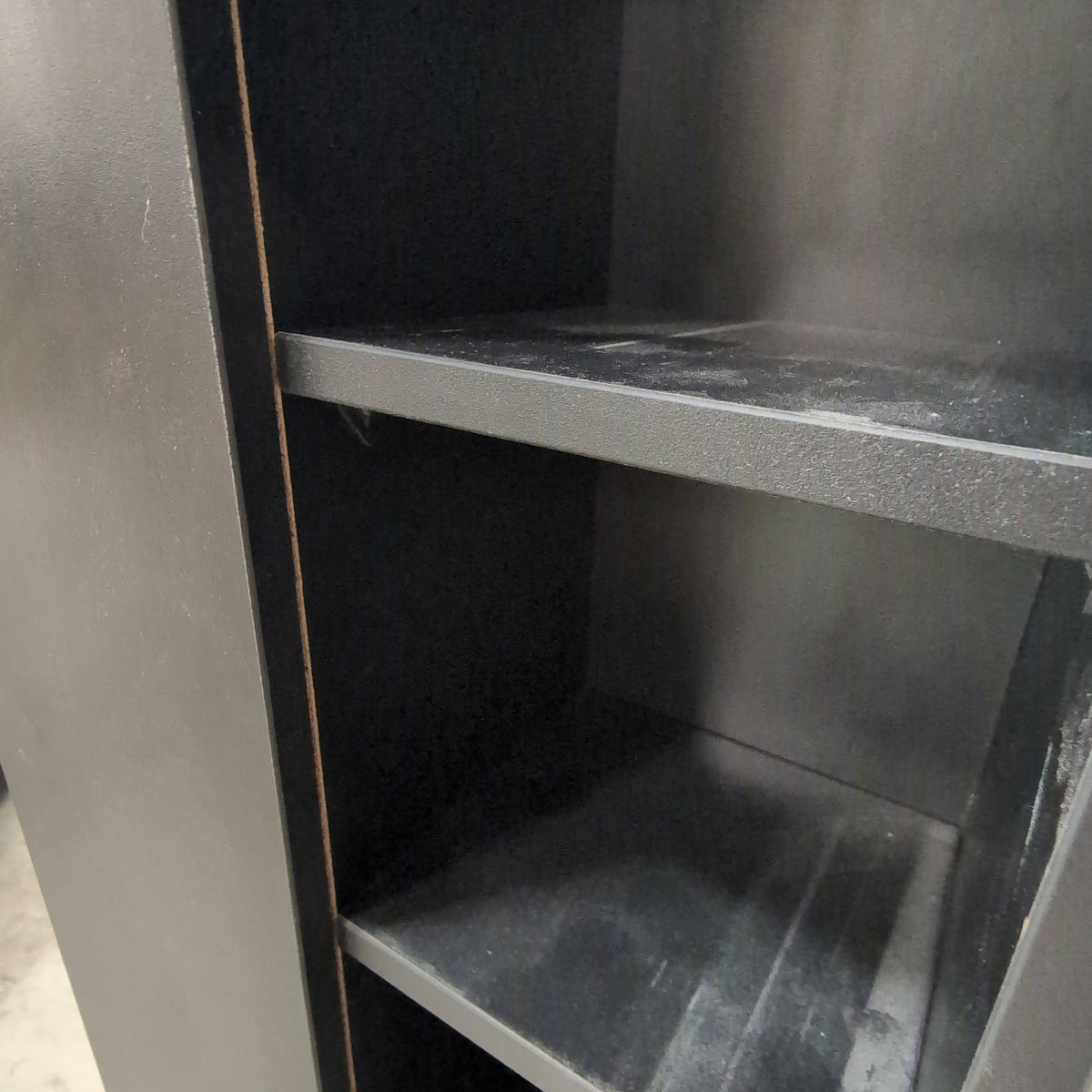 Black Rotating Multi-Shelf Media Tower