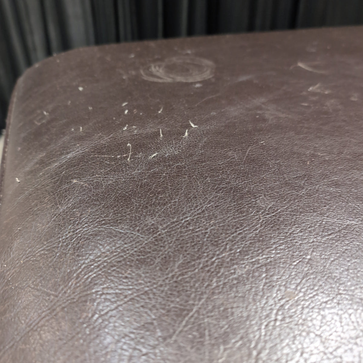 MADINE Brown Leather Club Chair with Ottoman